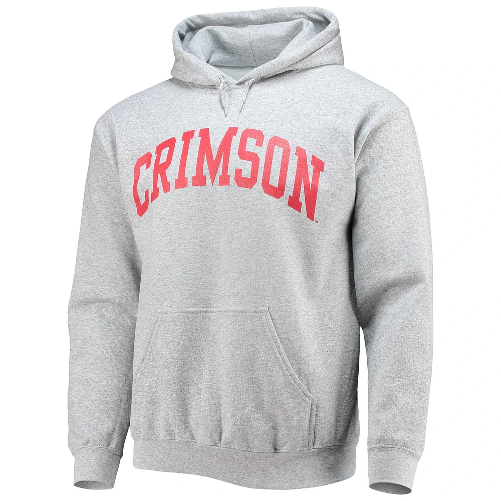 Sweat à capuche gris Harvard Crimson Basic Arch Fanatics pour hommes