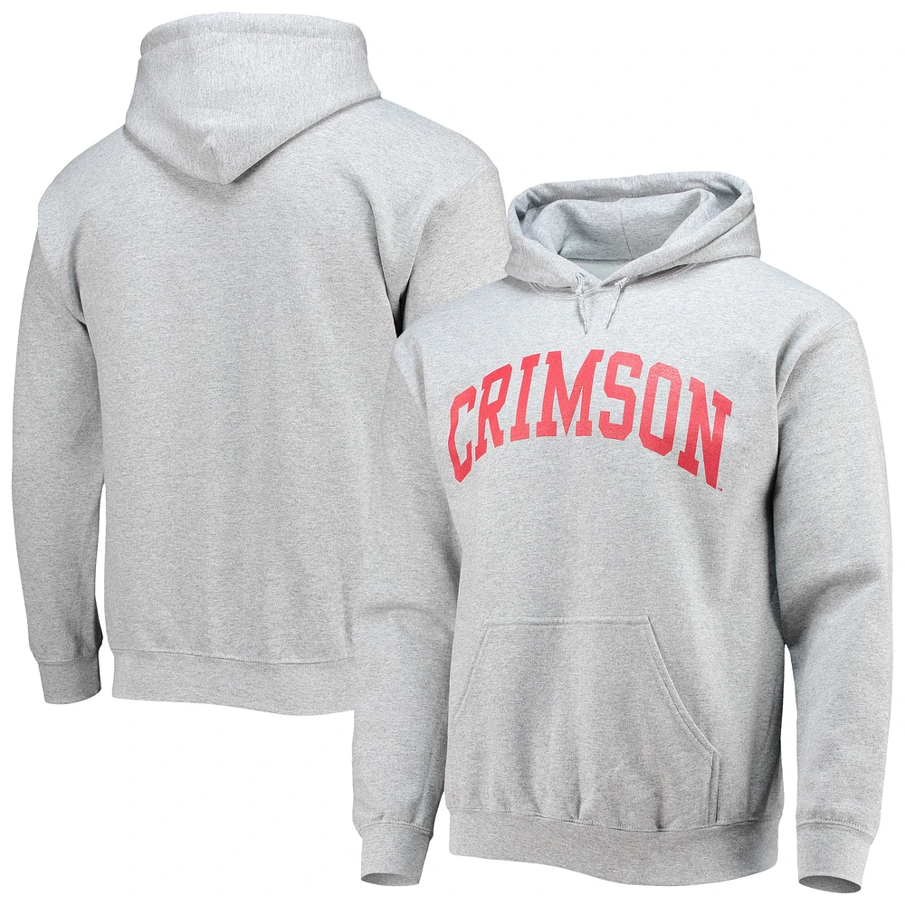 Men's Fanatics Gray Harvard Crimson Basic Arch Pullover Hoodie