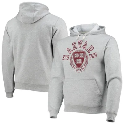 Harvard Crimson League Collegiate Wear Seal Neuvo Essential Fleece Pullover Hoodie - Heathered Gray