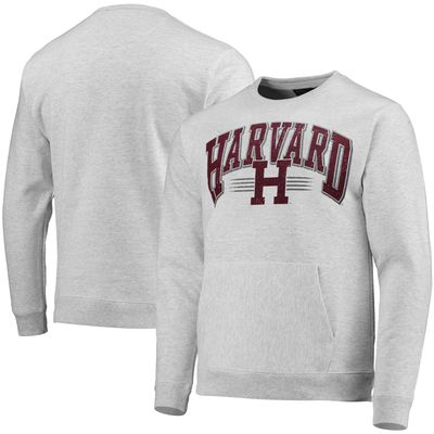 Men's League Collegiate Wear Heathered Gray Harvard Crimson Upperclassman Pocket Pullover Sweatshirt