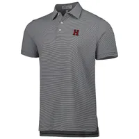 Polo homme Peter Millar noir Harvard Crimson Jubilee Performance en jersey à rayures