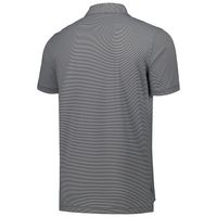 Men's Peter Millar Black Harvard Crimson Jubilee Striped Performance Jersey Polo