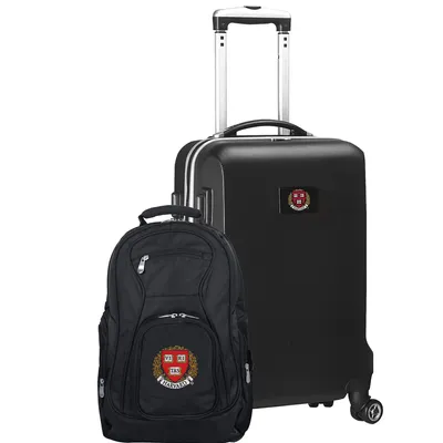 Harvard Crimson MOJO Deluxe 2-Piece Backpack & Carry-On Set - Black