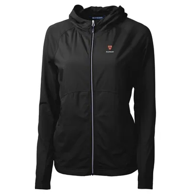 Harvard Crimson Cutter & Buck Women's Adapt Eco Knit Full-Zip Jacket - Black