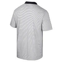 Men's Colosseum White Hawaii Athletics Print Stripe Polo