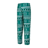 Ensemble de nuit pour homme Concepts Sport Green Hawaii Rainbow Warriors Swivel avec t-shirt à manches longues et pantalon