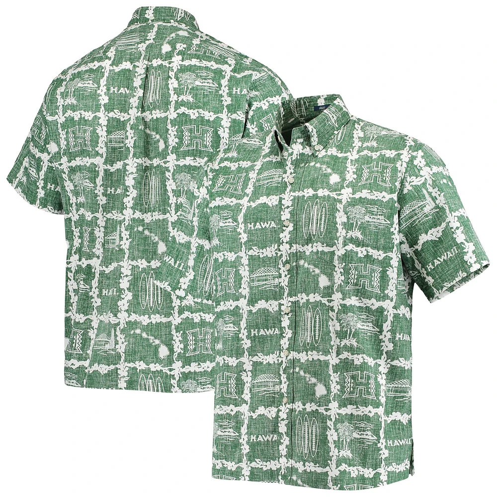 Men's Reyn Spooner Green Hawaii Warriors Classic Button-Down Shirt