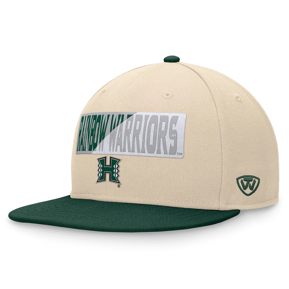 Casquette Snapback Goalaso Top of the World kaki Hawaii Rainbow Warriors pour hommes