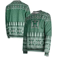 Men's Green Hawaii Warriors Holiday Pullover Sweatshirt