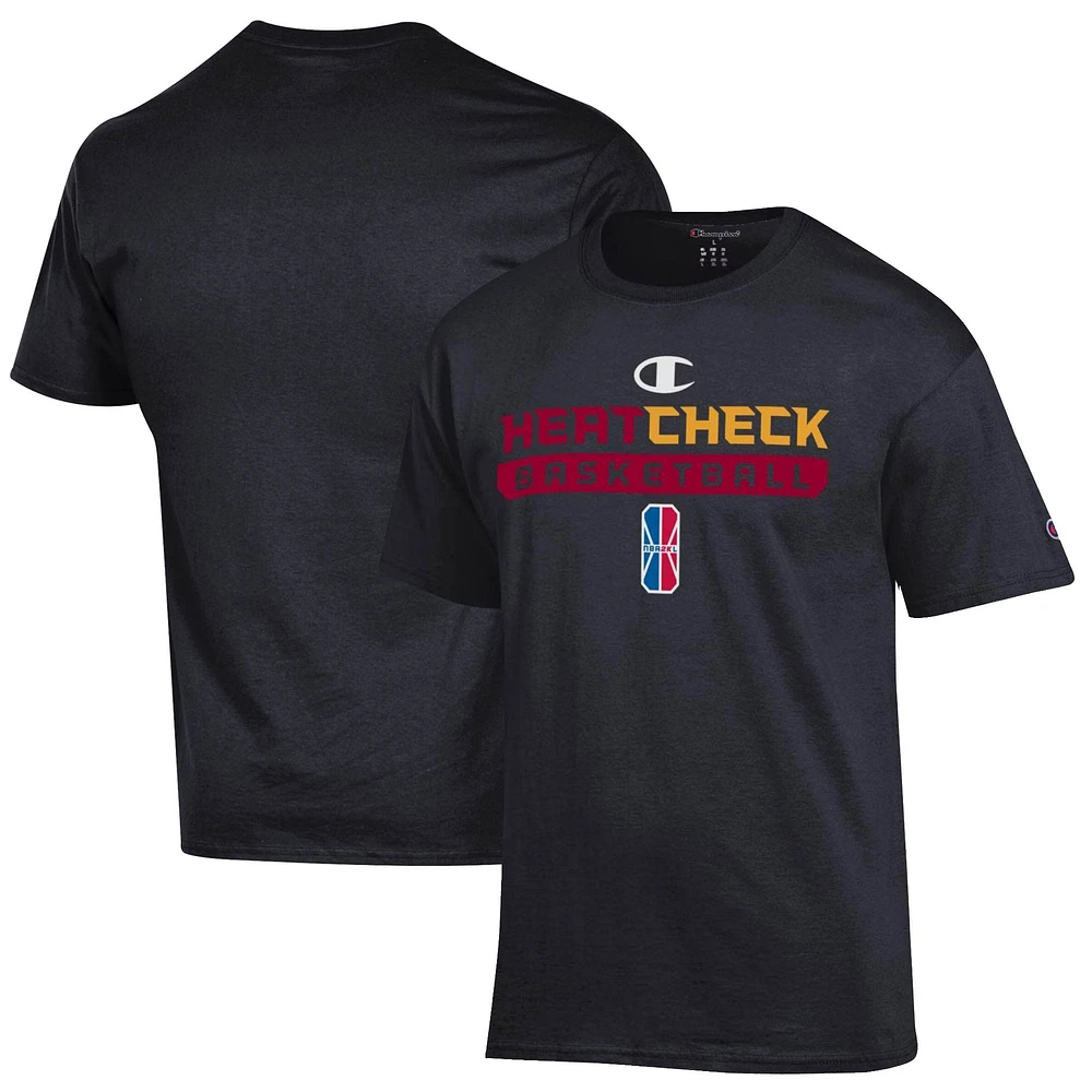 T-shirt unisexe Champion Black Heat Check Gaming On-Court 2K League Authentic Practice