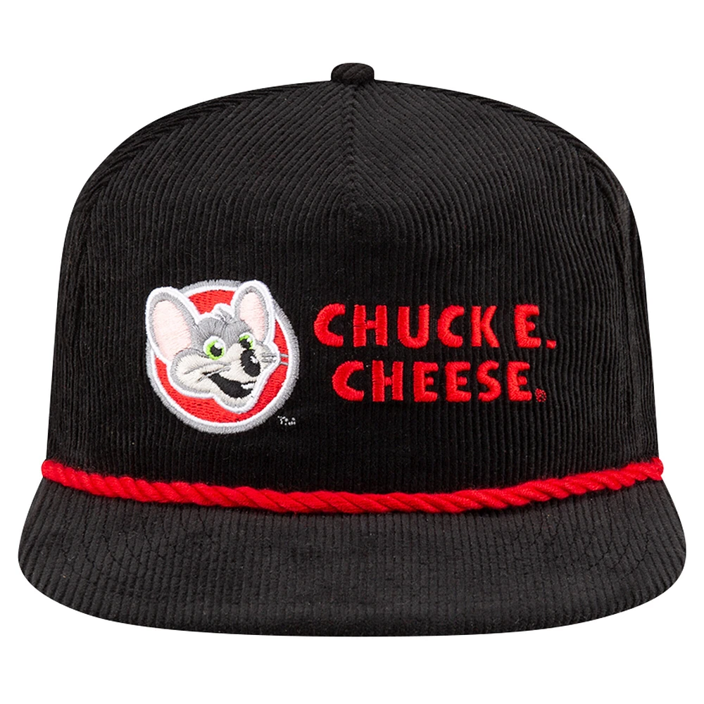 Casquette réglable noire Hendrick Motorsports Chuck E. Cheese Retro Cord Golfer New Era pour hommes