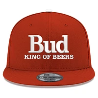 Men's New Era Scarlet Ken Schrader Bud King of Beers 9FIFTY Snapback Hat