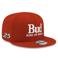 Men's New Era Scarlet Ken Schrader Bud King of Beers 9FIFTY Snapback Hat