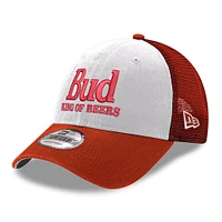 Men's New Era Scarlet Ken Schrader Bud King of Beers 9FORTY Adjustable Trucker Hat