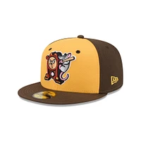 Men's New Era  Yellow Hickory Crawdads Theme Nights 59FIFTY Fitted Hat