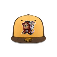 Men's New Era  Yellow Hickory Crawdads Theme Nights 59FIFTY Fitted Hat