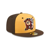 Men's New Era  Yellow Hickory Crawdads Theme Nights 59FIFTY Fitted Hat