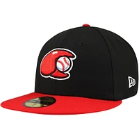 Casquette ajustée 59FIFTY noire Hickory Crawdads Authentic Collection pour hommes New Era