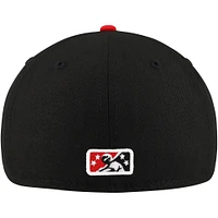 Casquette ajustée 59FIFTY noire Hickory Crawdads Authentic Collection pour hommes New Era