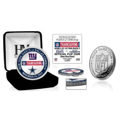 New York Giants vs. Dallas Cowboys Highland Mint 2022 Thanksgiving Day Game Silver Mint Coin