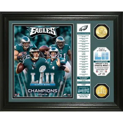 Philadelphia Eagles Highland Mint Super Bowl LII Champions 13" x 16" Banner Bronze Coin Photo Mint