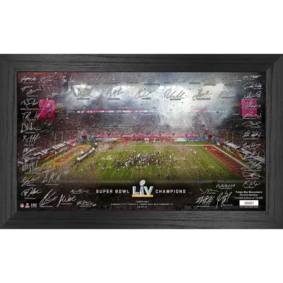 Tampa Bay Buccaneers Highland Mint Super Bowl LV Champions 12'' x 20'' Framed Celebration Signature Field Photo