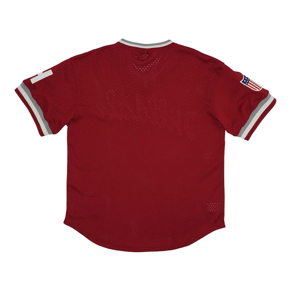 Men's Rings & Crwns Red Hilldale Club Mesh Replica V-Neck Jersey