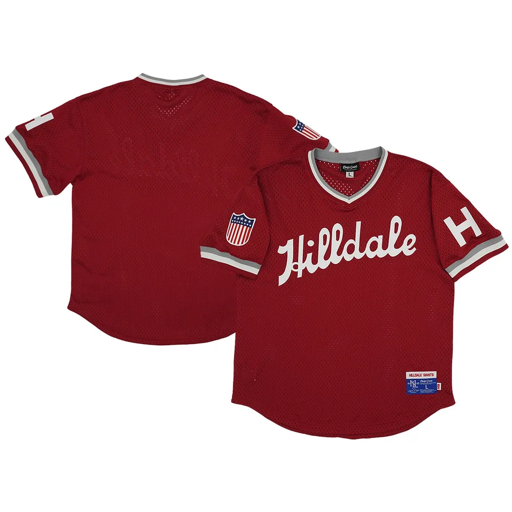 Men's Rings & Crwns Red Hilldale Club Mesh Replica V-Neck Jersey