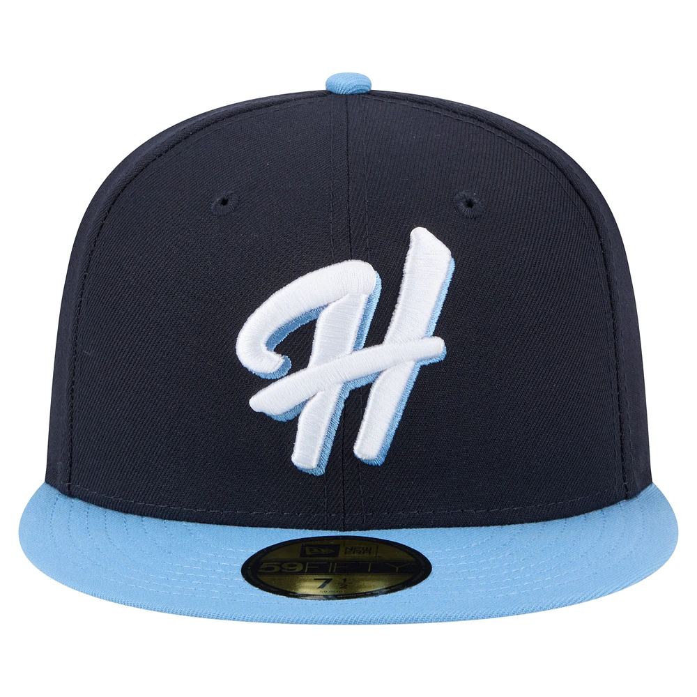 Men's New Era  Navy/Light Blue Hillsboro Hops Authentic Collection 59FIFTY Fitted Hat