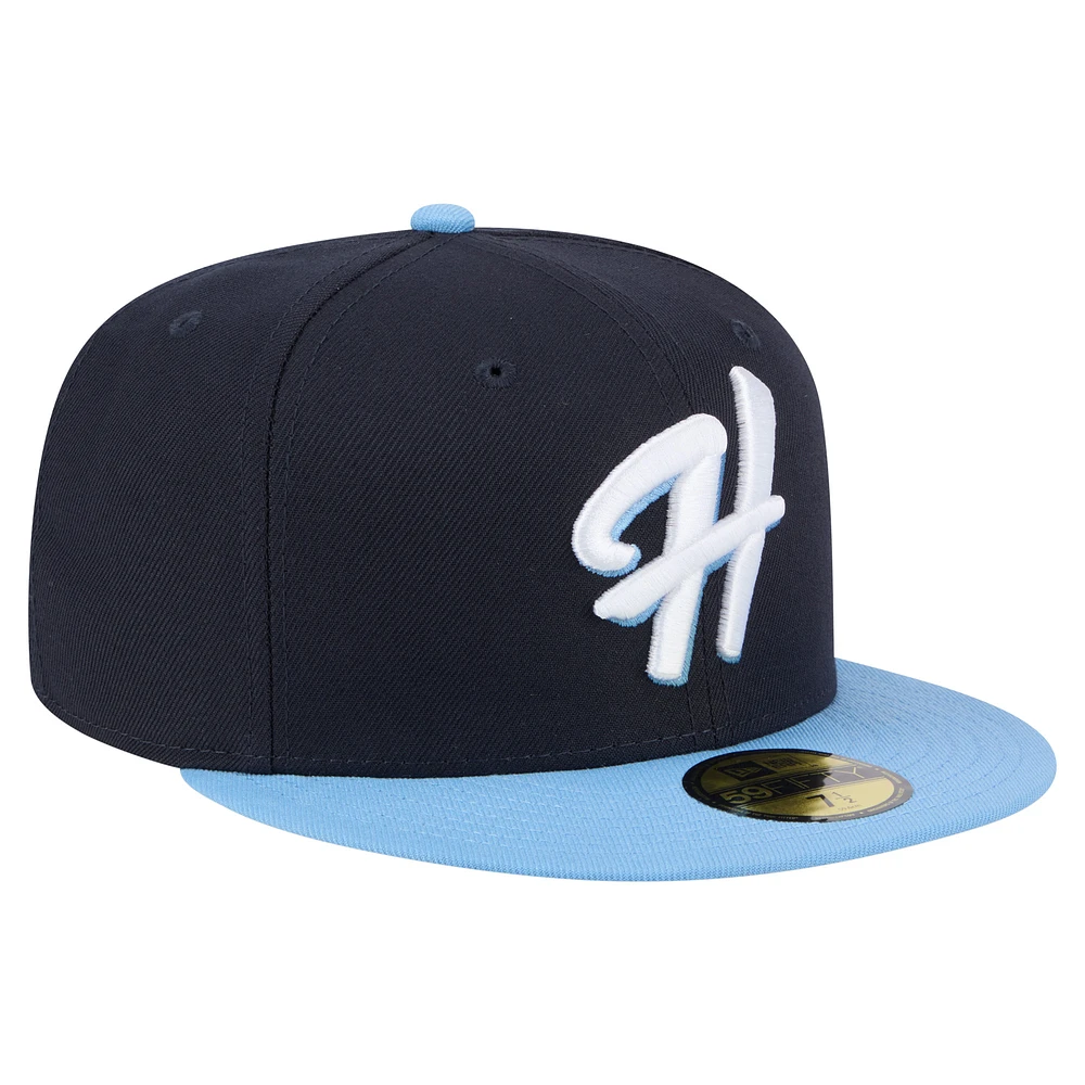 Men's New Era  Navy/Light Blue Hillsboro Hops Authentic Collection 59FIFTY Fitted Hat