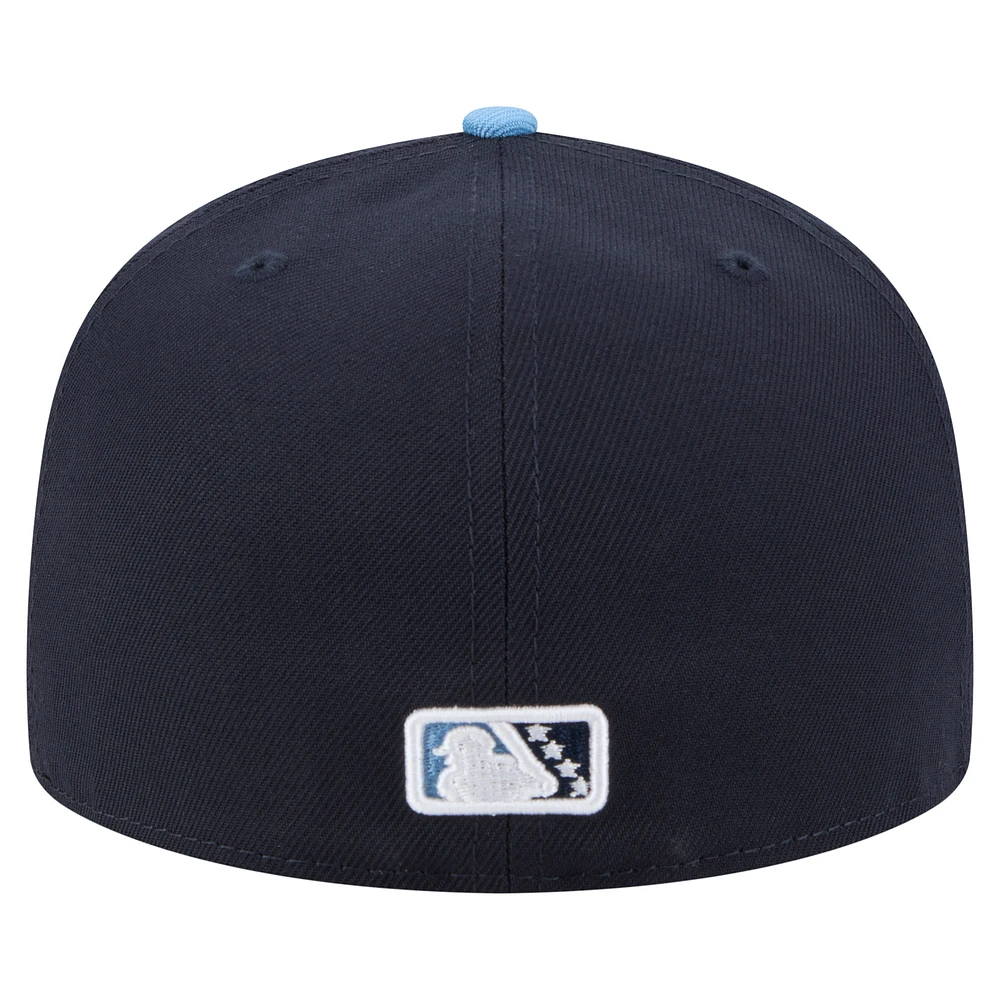 Men's New Era  Navy/Light Blue Hillsboro Hops Authentic Collection 59FIFTY Fitted Hat