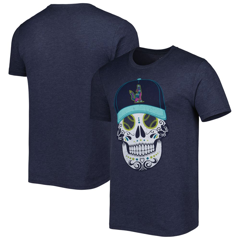 Men's Heathered Navy Soñadores de Hillsboro Copa la Diversion Sugar Skull Tri-Blend T-Shirt