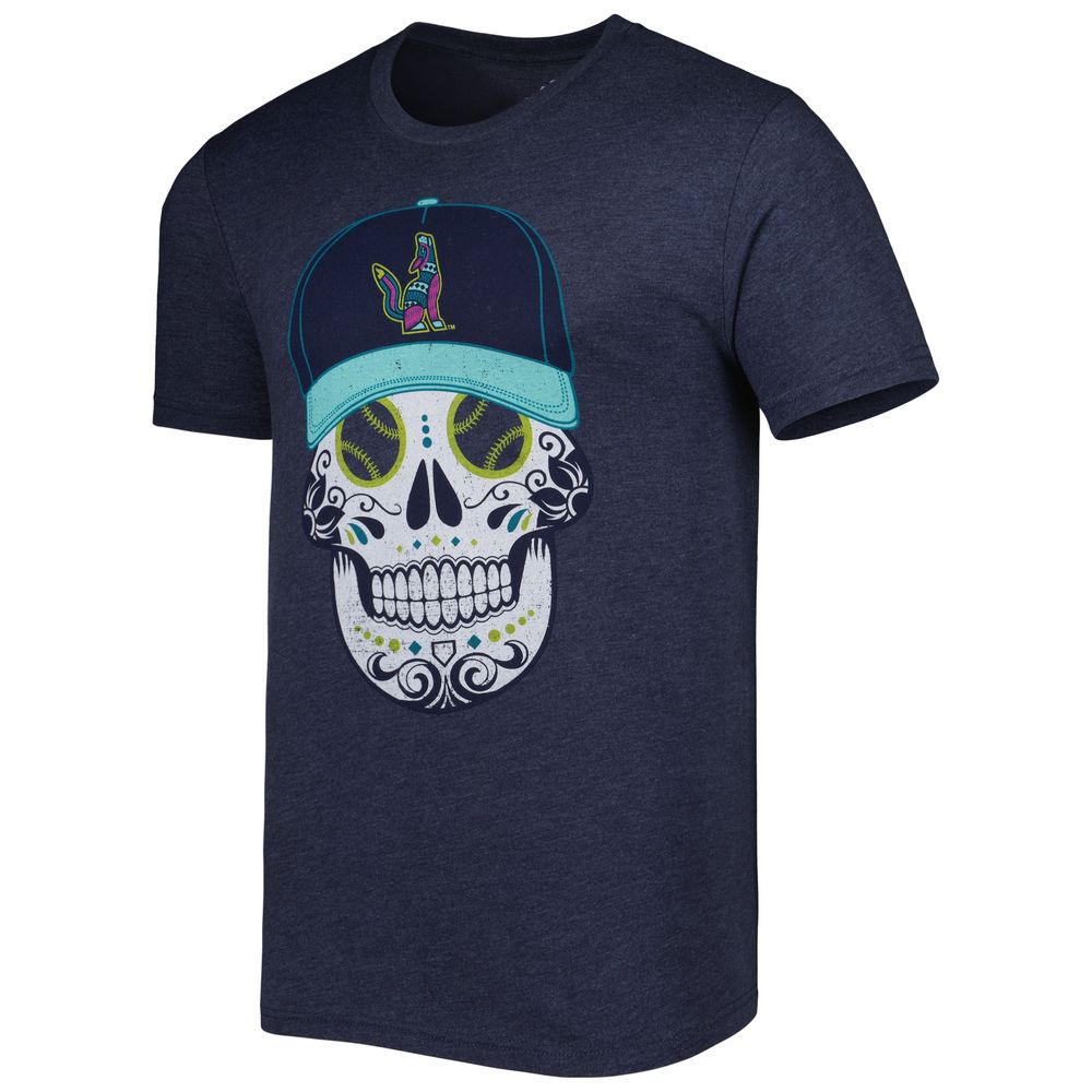 Men's Heathered Navy Soñadores de Hillsboro Copa la Diversion Sugar Skull Tri-Blend T-Shirt