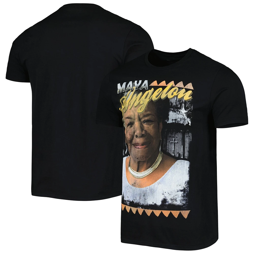 T-shirt graphique unisexe noir Maya Angelou