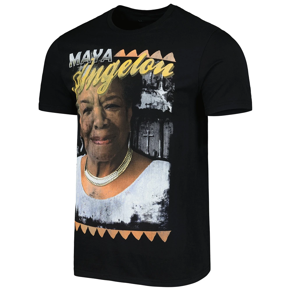 T-shirt graphique unisexe noir Maya Angelou