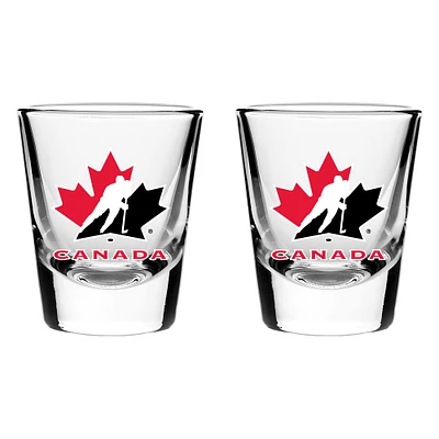 Ensemble de 2 verres à shot de collection Canada Hockey