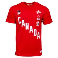 Men's Mitchell & Ness Red Hockey Canada IIHF World Junior Championship Diagonal T-Shirt