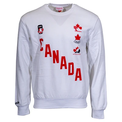 Chandail à capuchon blanc Mitchell & Ness pour homme, Championnat mondial junior de l'IIHF, Hockey Canada