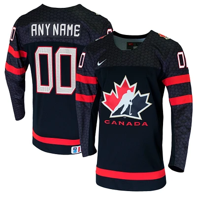 Nike Noir Hockey Canada pour homme - Maillot réplique personnalisé