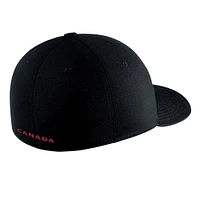 Casquette Flex Performance Nike de Hockey Canada avec logo Swoosh pour hommes, noire