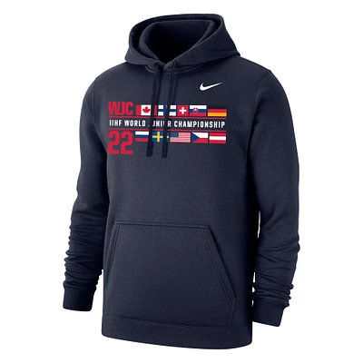 Men's Nike Navy 2022 IIHF World Junior Championship Club - Pullover Hoodie