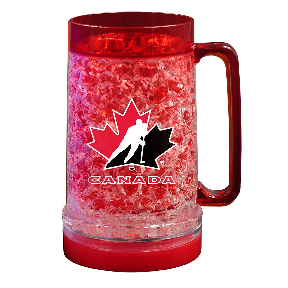 Rouge Canada Hockey 16oz. Mug Congélateur Lumineux Led