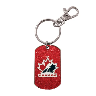 Red Hockey Canada Dog Tag Keychain