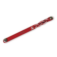 Bracelet tressé simple en cuir rouge Hockey Canada