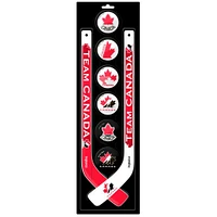 The Sports Vault Hockey Canada Mini Hockey Stick & Foam Puck Eight-Piece Set