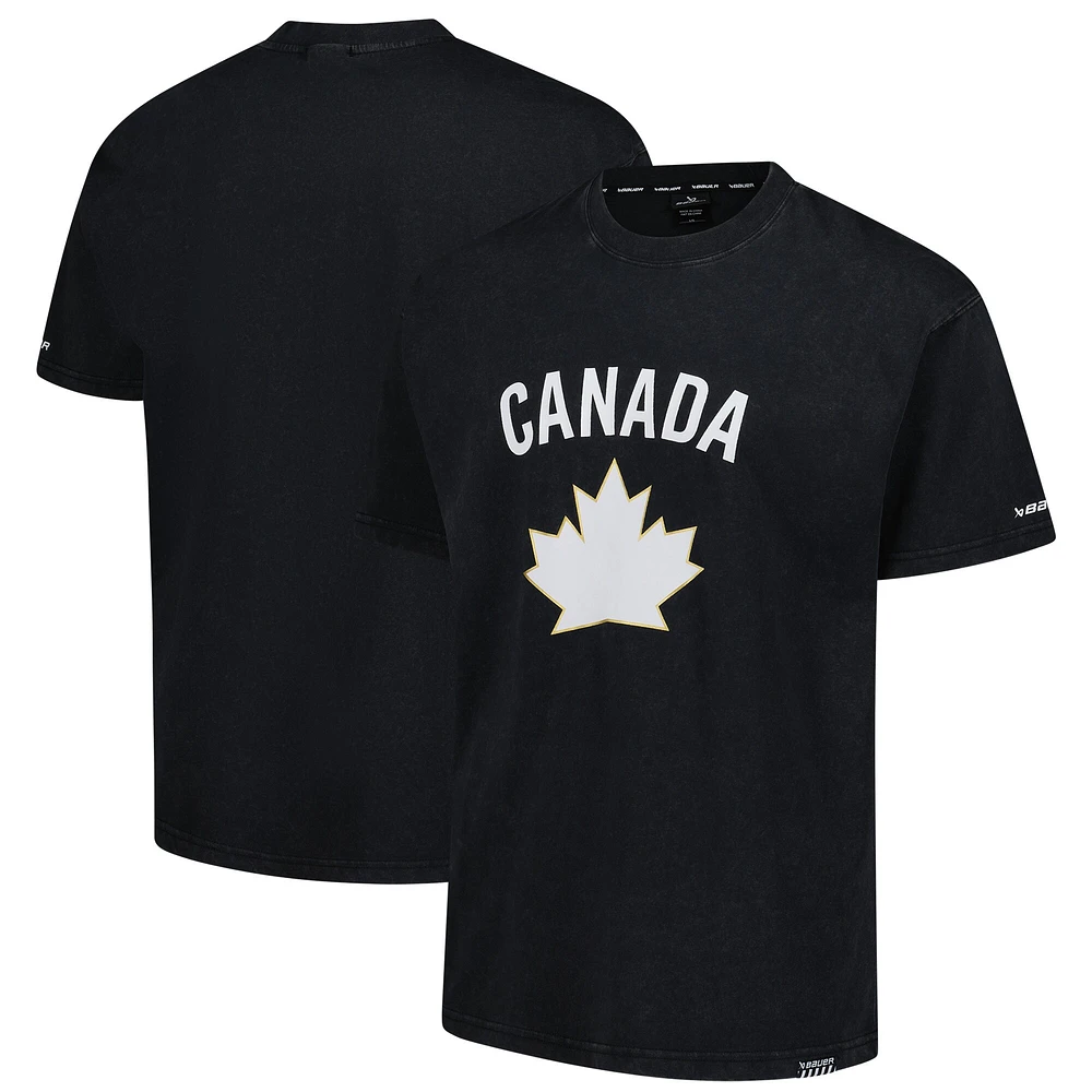 T-shirt unisexe noir coupe carrée Hockey Canada 2024