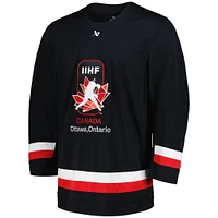 Maillot de Hockey réplique unisexe noir Canada Championnat du monde junior 2025