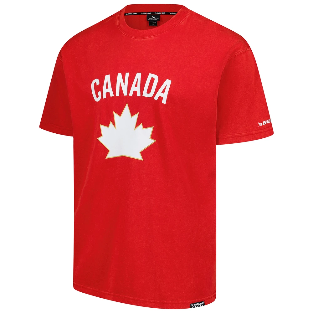 T-shirt boxy unisexe rouge Hockey Canada 2024