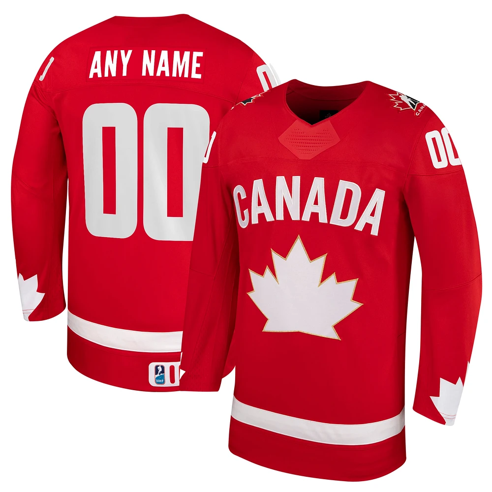 Maillot réplique alternatif personnalisé unisexe rouge de Hockey Canada