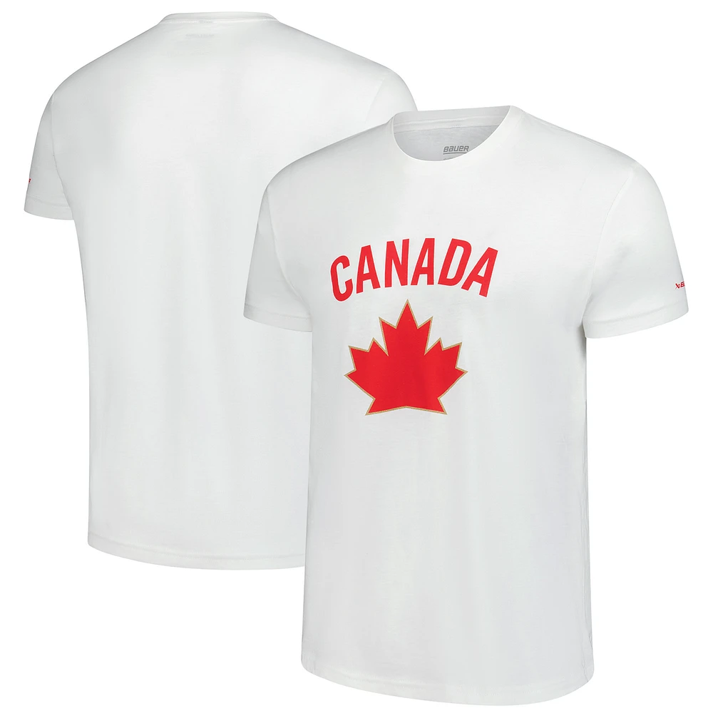 T-shirt unisexe blanc avec imprimé de l'équipe canadienne Hockey Canada 2024